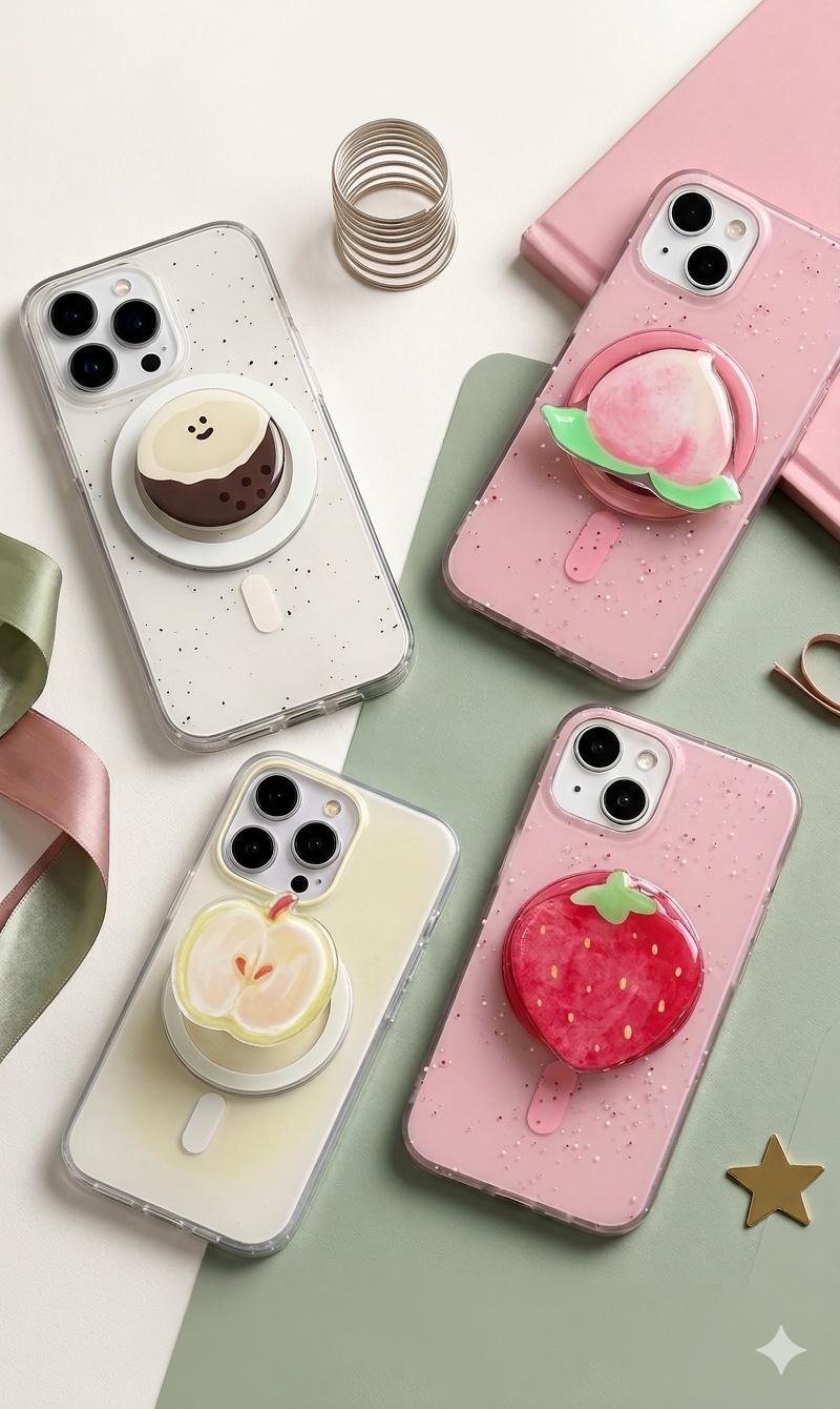 Light colored cute fruits